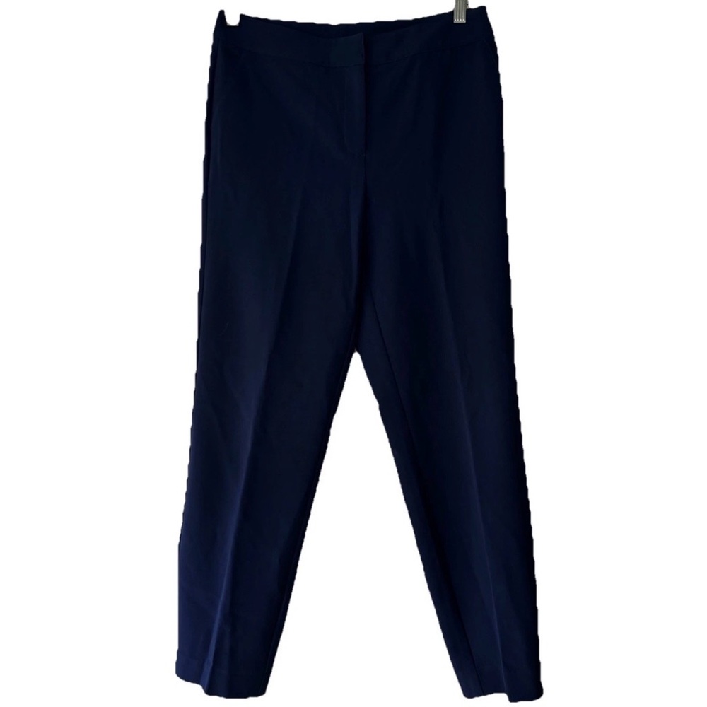 St John Diana Pants Women's‎ 6 Navy Trousers Straight Leg Flat Front Wool